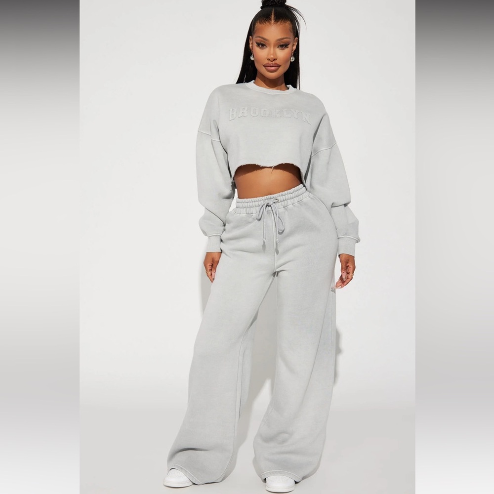 Grey embroidered sweatsuit